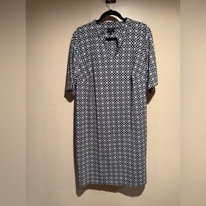 Talbots Black and White Geometric Sheath Dress